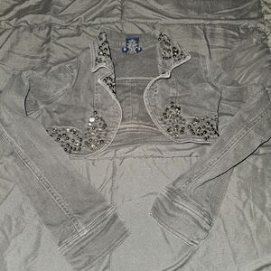 Limited too crop top jean jacket